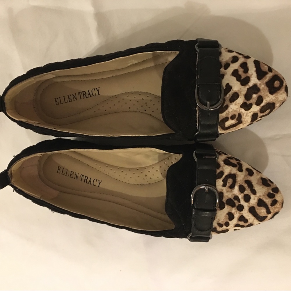 Ellen Tracey Quilted Black, Leopard & Black Flats